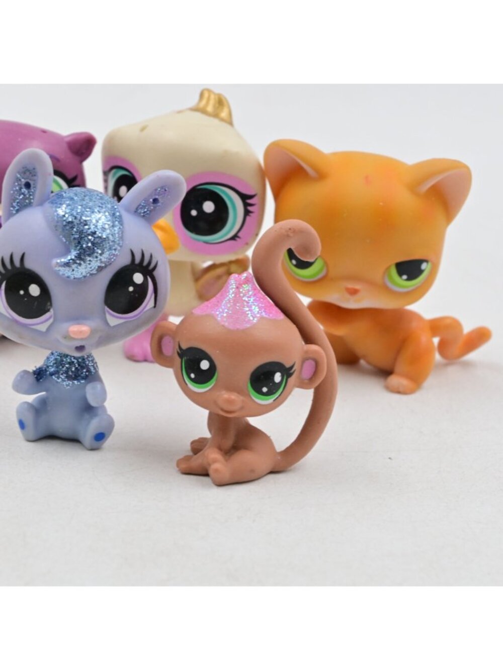 LPS Littlest Pet Shop Toy Lot Of 5 Animals Glitter Paint Splash Monkey Cat Bird - Picture 3 of 10